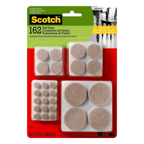 Scotch Felt Self Adhesive Protective Pad Beige Round SP845-NA